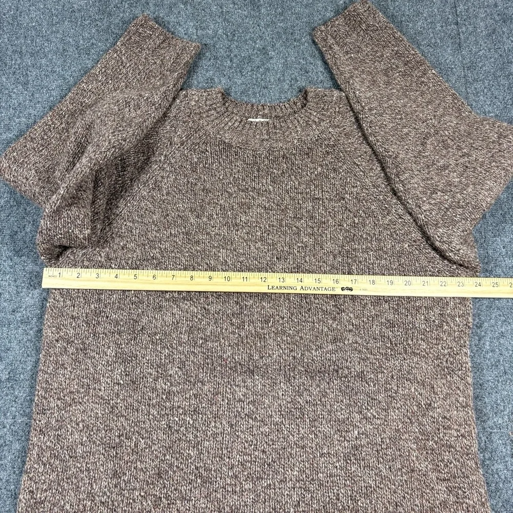 Blarney Woollen Mills Fisherman Donegal Fleck Wool Silk Crewneck Sweater M Brown - Picture 6 of 9